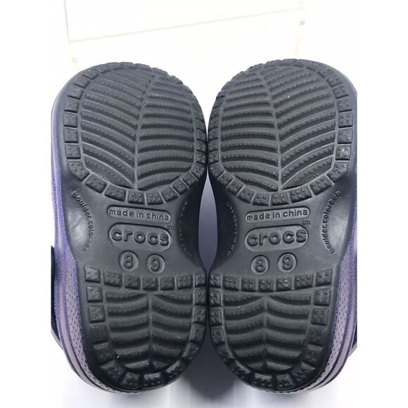 Crocs Classic Rare BLACK IRIDESCENT Clog KIDS size 8/9 - Picture 5 of 11